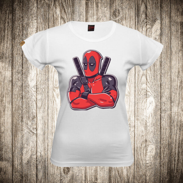 zenska majica boja bela slika deadpool 3