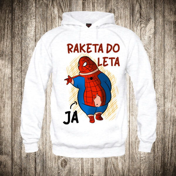 duks sa kapuljacom boja bela slika debeli spajdermen ne spreman za leto