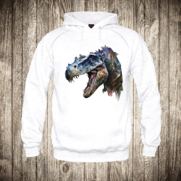 duks sa kapuljacom boja bela slika dinosaurus vodene boje