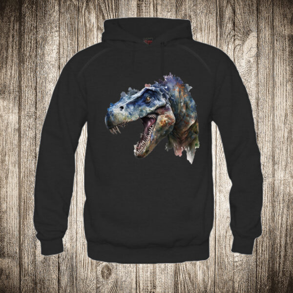 duks sa kapuljacom boja crna slika dinosaurus vodene boje