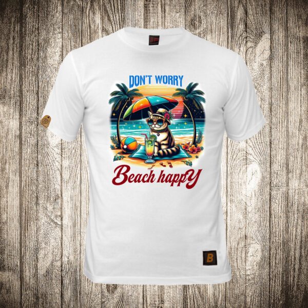 muska majica boja bela slika dont worry beach please leto more