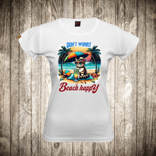 zenska majica boja bela slika dont worry beach please leto more