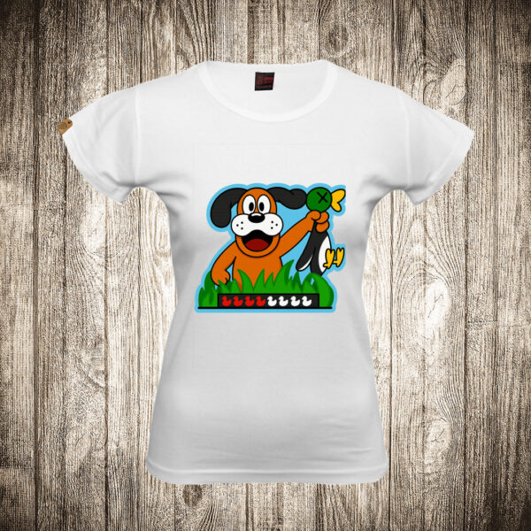 zenska majica boja bela slika duck hunter pas