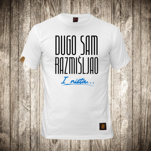 decija majica boja bela slika dugo sam razmisljao i nista