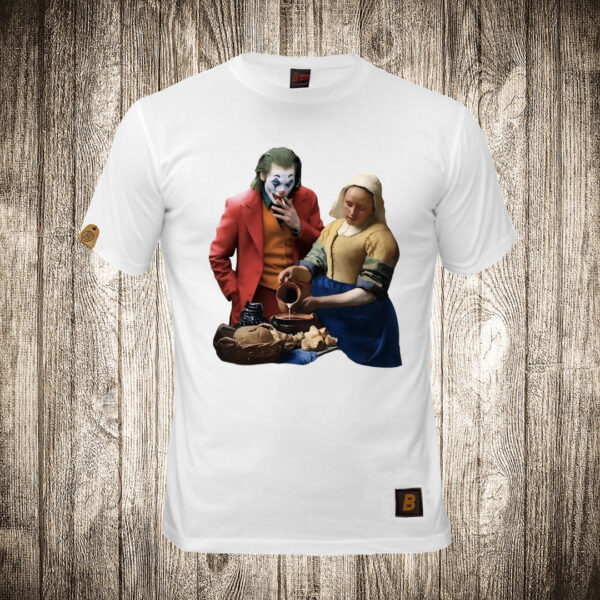 muska majica boja bela slika dzoker joker i umetnina