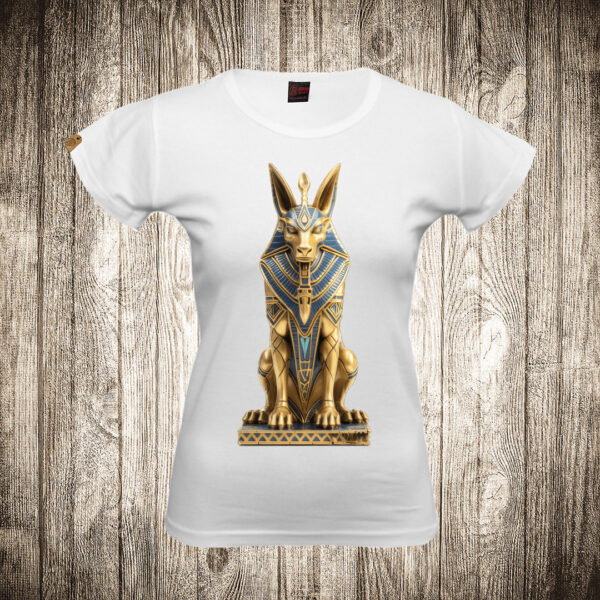 zenska majica boja bela slika egipat anubis
