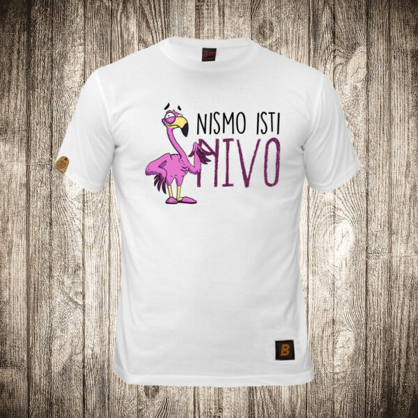muska majica boja bela slika flamingos nismo isti nivo