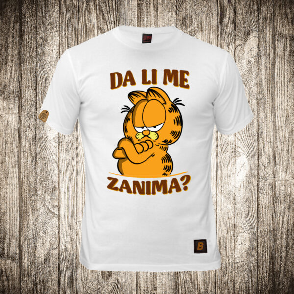 decija majica boja bela slika garfild da li me zanima