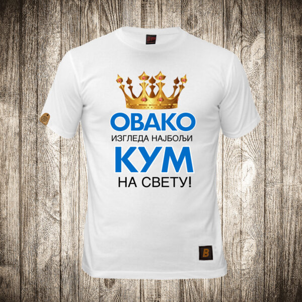 decija majica boja bela slika ovako izgleda najbolji kum na svetu 2