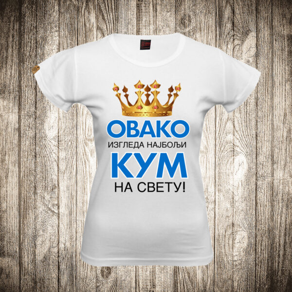 zenska majica boja bela slika ovako izgleda najbolji kum na svetu 2