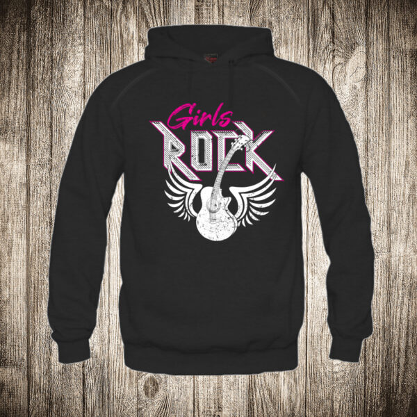 duks sa kapuljacom boja crna slika gitara 10 girl rock