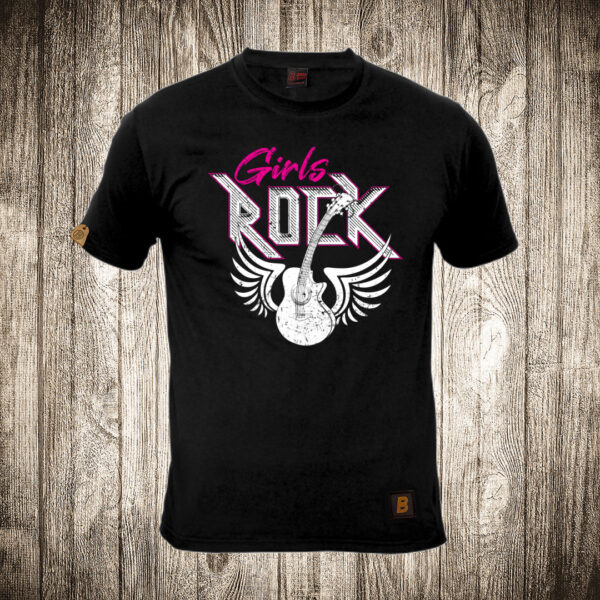 muska majica boja crna slika gitara 10 girl rock