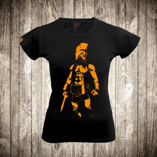 zenska majica boja crna slika gladijator ratnik