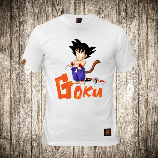 muska majica boja bela slika goku dragan ball