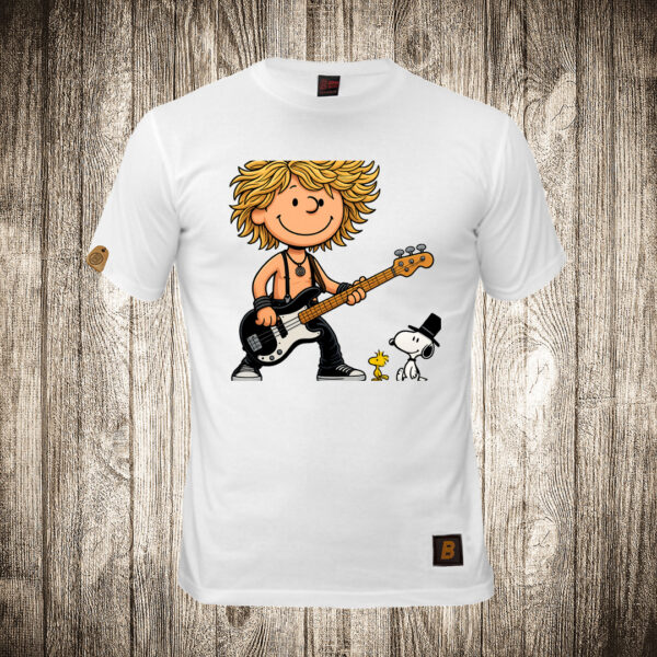 muska majica boja bela slika guns and roses i snupi