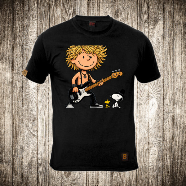 muska majica boja crna slika guns and roses i snupi