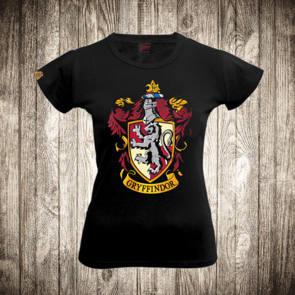 zenska majica boja crna slika harry potter grifindor znak 4