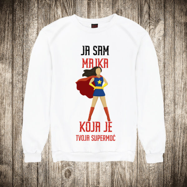 duks bez kapuljace boja bela slika majka superheroj