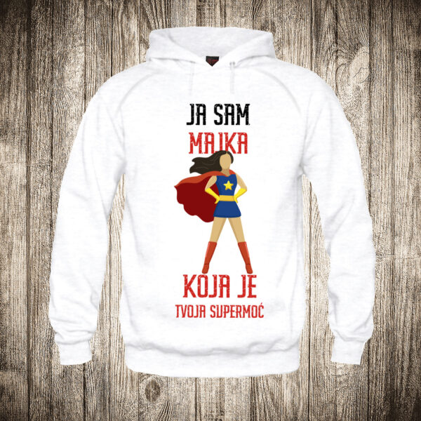 duks sa kapuljacom boja bela slika majka superheroj