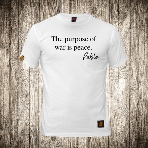 muska majica boja bela slika pablo escobar the purpose of war is peace