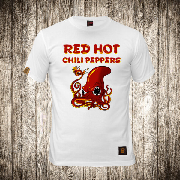 muska majica boja bela slika hobotnica red hot chilli peppers rhcp