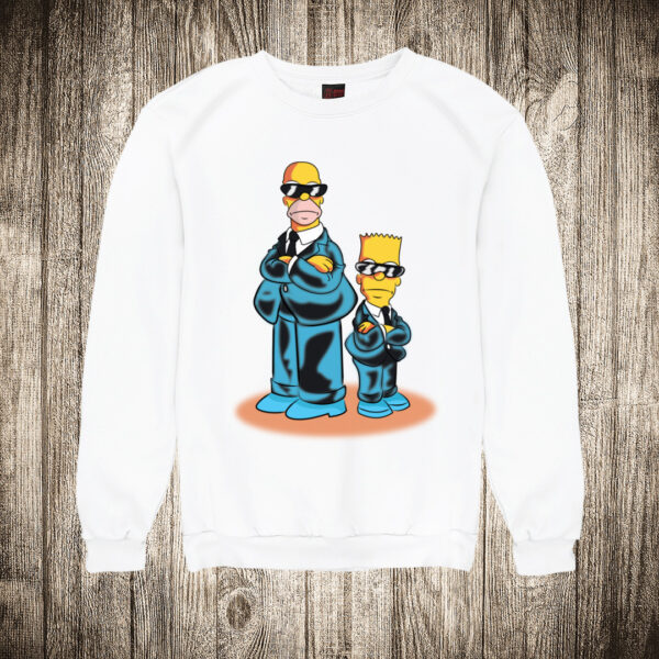 duks bez kapuljace boja bela slika homer i bart simpson ljudi u crnom