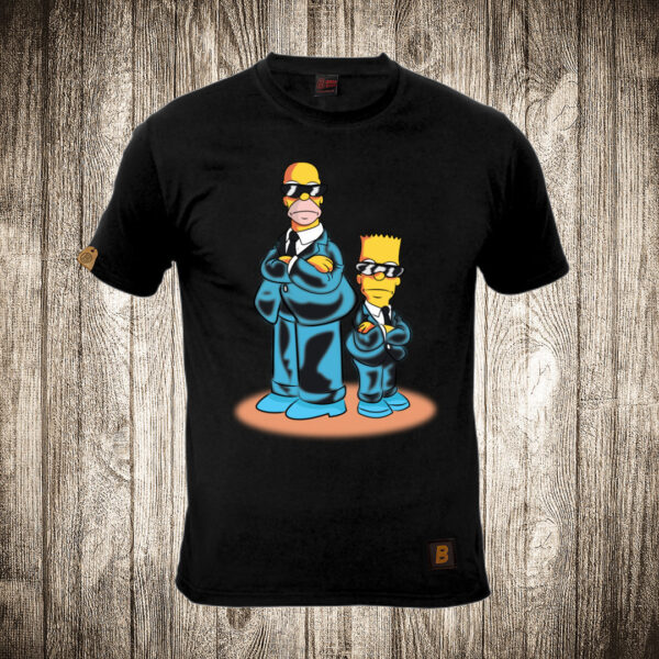 muska majica boja crna slika homer i bart simpson ljudi u crnom