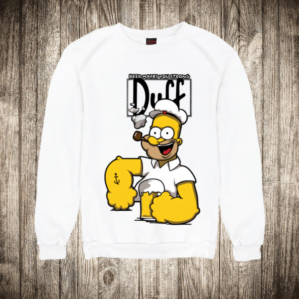 duks bez kapuljace boja bela slika homer kao popaj