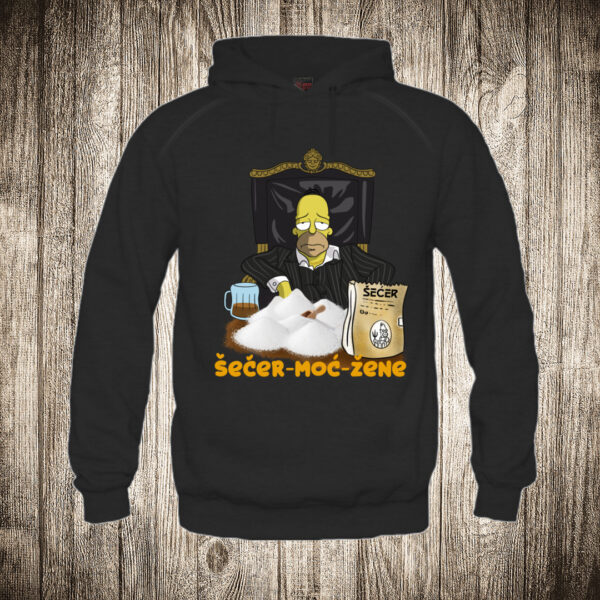duks sa kapuljacom boja crna slika homer kao scarface secer moc zene