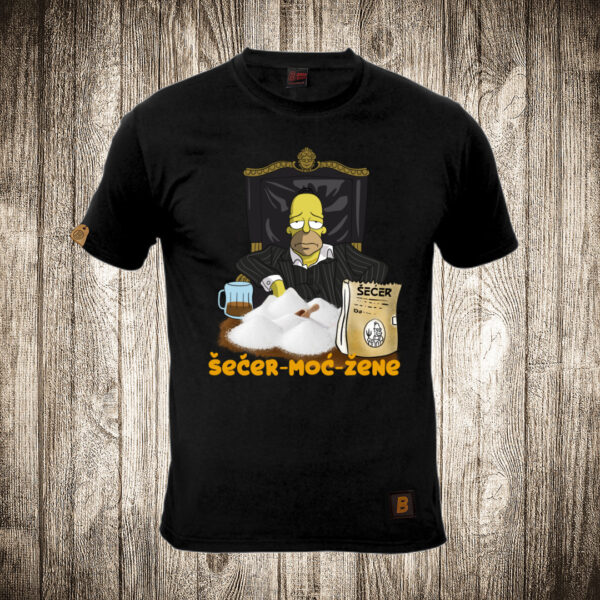 muska majica boja crna slika homer kao scarface secer moc zene