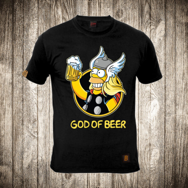 muska majica boja crna slika homer simpson god of beer