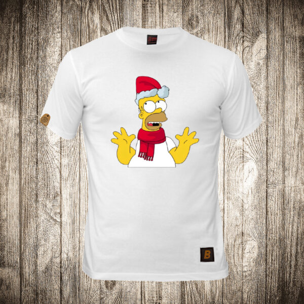 muska majica boja bela slika homer simpson kao deda mraz nova godina