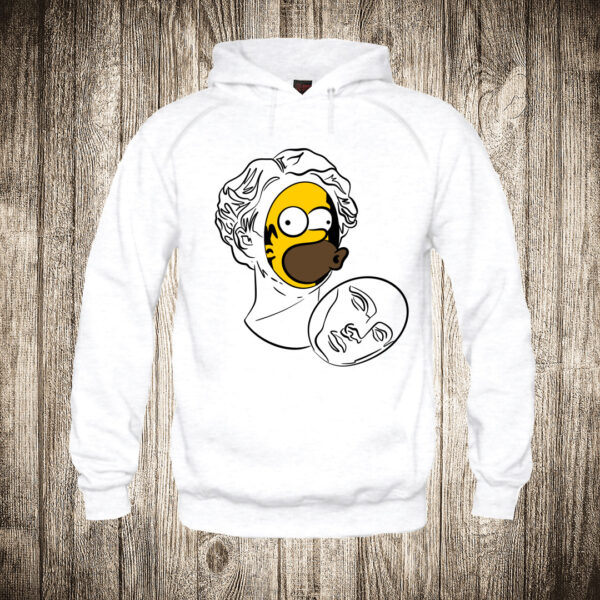 duks sa kapuljacom boja bela slika homer simpson statua