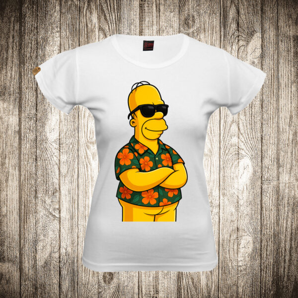 zenska majica boja bela slika homer simpson u letnjem fazonu