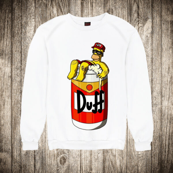 duks bez kapuljace boja bela slika homer simpson u limenci piva