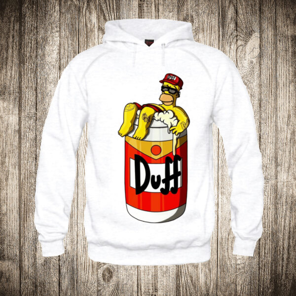 duks sa kapuljacom boja bela slika homer simpson u limenci piva