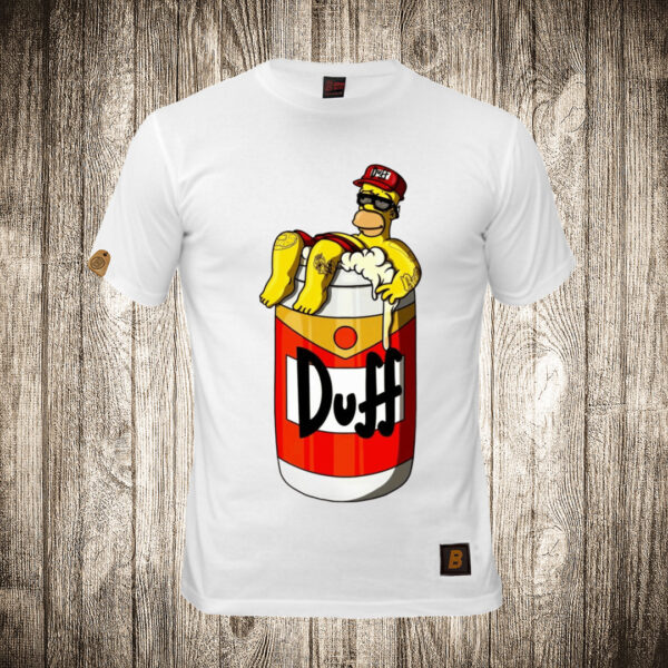 muska majica boja bela slika homer simpson u limenci piva