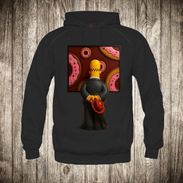 duks sa kapuljacom boja crna slika homer simpson umetnost krofna