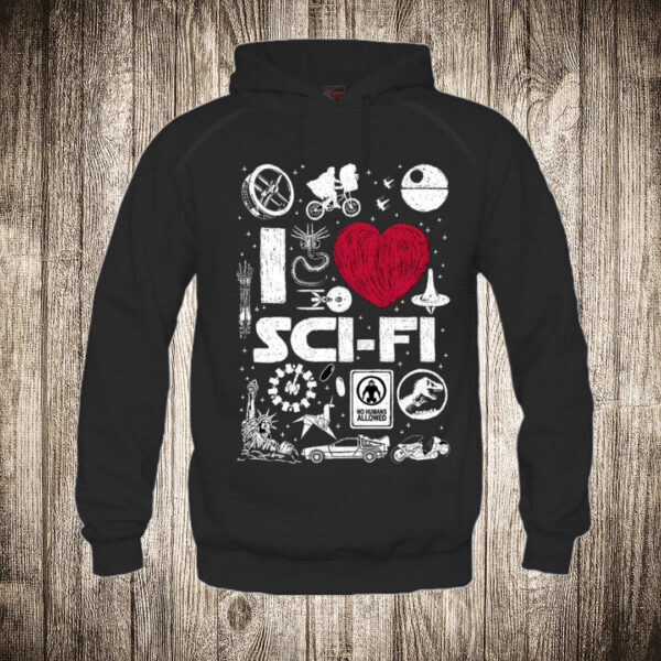 duks sa kapuljacom boja crna slika i love sci fi