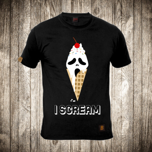 muska majica boja crna slika i scream ice cream sladoled vrisak