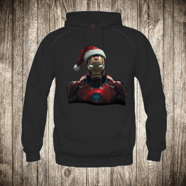 duks sa kapuljacom boja crna slika ironman bozic nova godina kapa