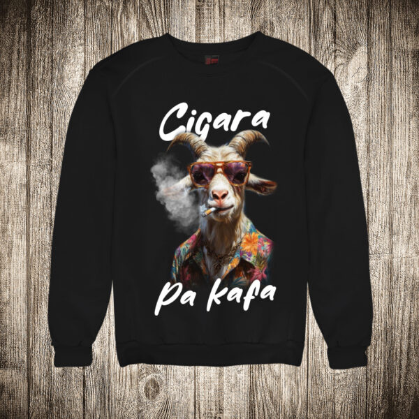 duks bez kapuljace boja crna slika jarac cigara pa kafa