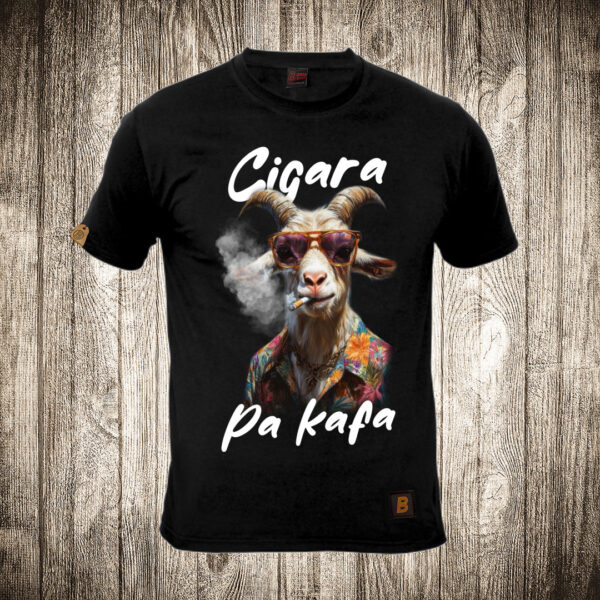 muska majica boja crna slika jarac cigara pa kafa