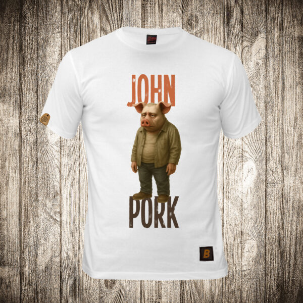 muska majica boja bela slika john pork brain rot