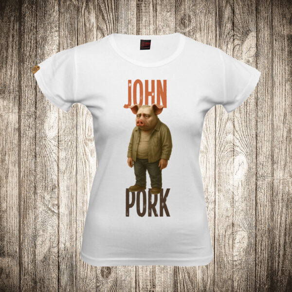 zenska majica boja bela slika john pork brain rot