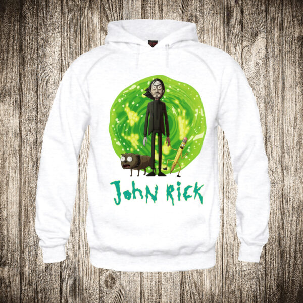 duks sa kapuljacom boja bela slika john rick john wick i rick rick and morty