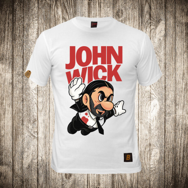 muska majica boja bela slika john wick crtani 1