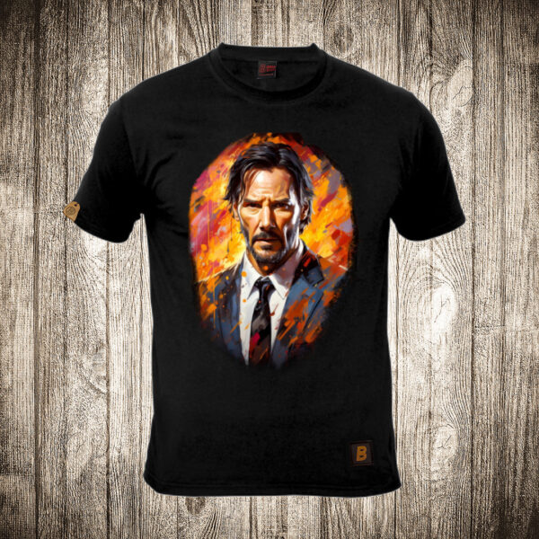 muska majica boja crna slika john wick vodene boje