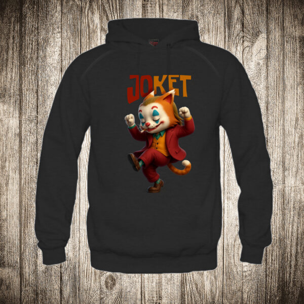 duks sa kapuljacom boja crna slika joket joker macka