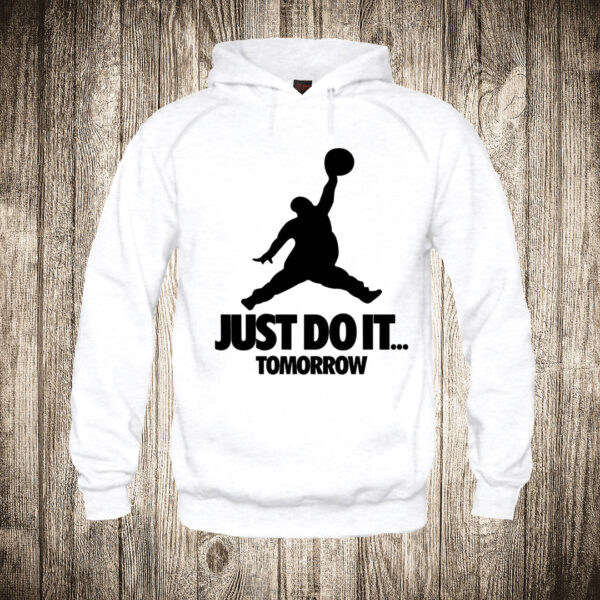 duks sa kapuljacom boja bela slika just do it tomorrow jordan